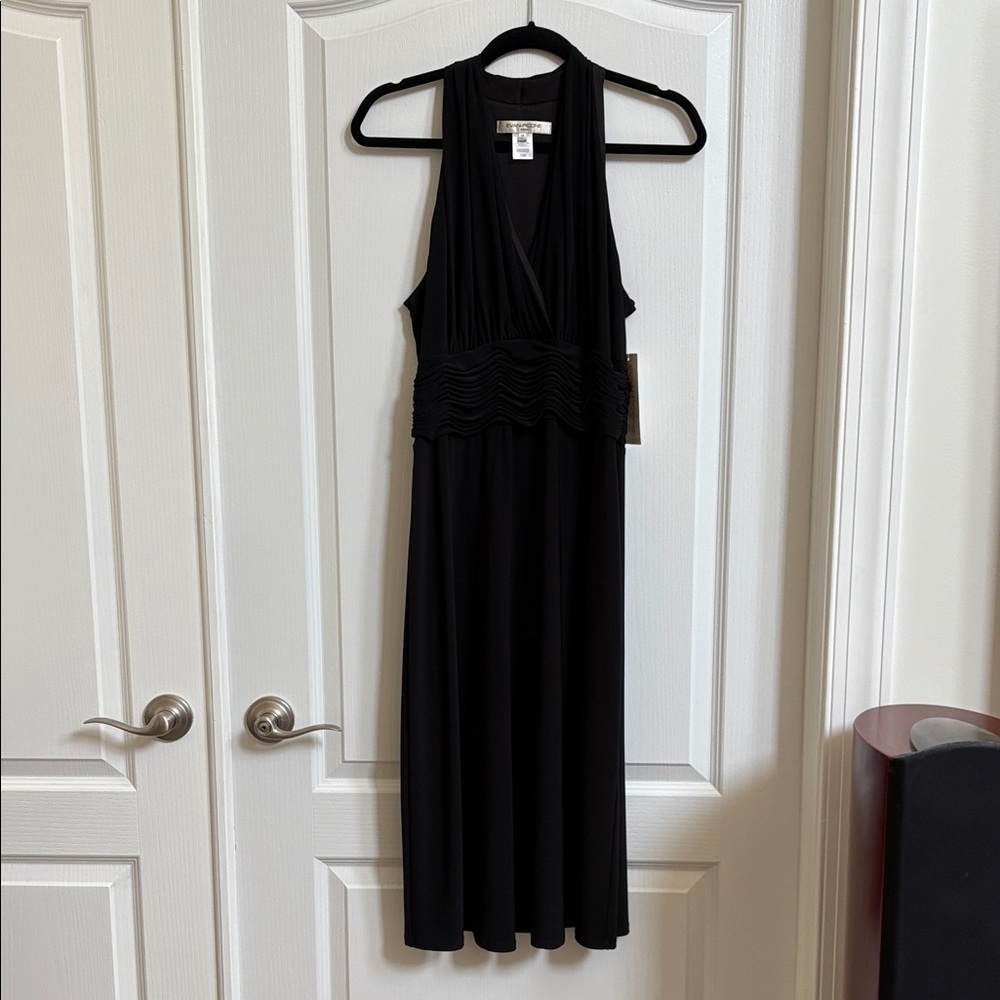 Evan Picone Elegant Black Sleeveless Dress